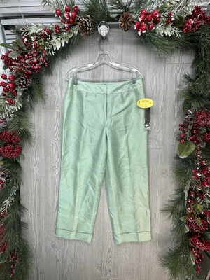 Calça social Josephine Chaus 100% seda tamanho 8 verde capri feminina NOVA com etiquetas - Imagem 1 de 4