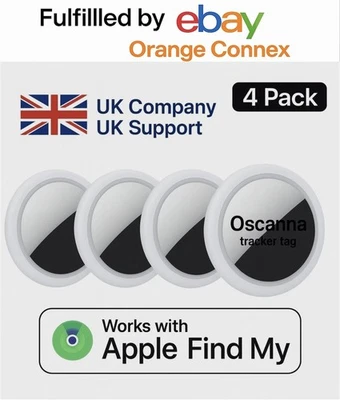 4 Pack Oscanna Air Tracker Tags works with ios 'Find My App' - Image 1 of 4