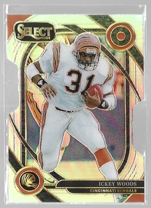 2024 Panini Select Ickey Woods Club Level Silver Die-Cut Parallel Card - Foto 1 di 2