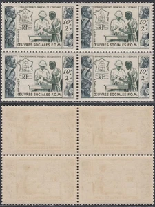 Oceania Colonia Francese 1950 - Francobolli MNH. Yvert n.: 201. Blocco di 4 (EB) AR-10747 - Foto 1 di 1
