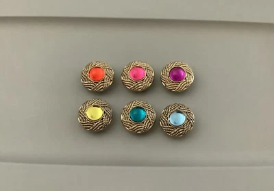 De Colección Cubiertas de Botones Tono Dorado Multicolor Joya Gema Paquete de 6 Grannycore H22 Foto 1 de 3