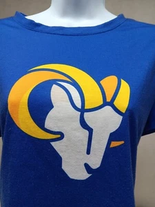 NFL Team Apparel Womens Large Blue Los Angeles Rams Cropped T-Shirt - Picture 1 of 12