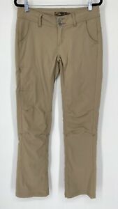 PrAna Halle Roll Up Hiking Pants Women's Size 2 Lightweight Stretch Outdoor Tan 