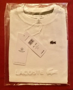New With Tags Sealed Package Lacoste Kid’s White Tee T Shirt Size 4 - Picture 1 of 4