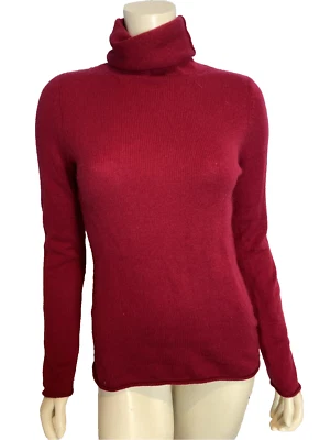 Suéter para mujer Ann Taylor cuello embudo cachemir magenta pequeño Foto 1 de 4