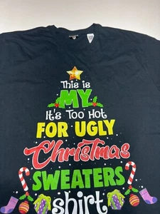 Amazon Merch T-Shirt Unisex XL NWT Ugly Christmas Holiday Black Short Sleeve - Picture 1 of 11