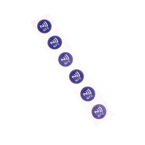 6pcs Blue NFC Ntag213 144 Bytes Wet Tag Stickers RFID Adhesive Tag Label Pe - Picture 1 of 9