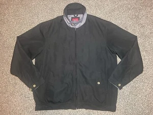 Mens Jack Daw Harrington XL Black Coat Jacket Pockets Button Zip Bomber - Picture 1 of 12