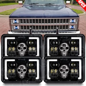 4PCS 4X6" RGB LED Headlights Hi/Lo Beam DRL For Chevy C10 Pickup Truck 1981-1987 - Bild 1 von 24