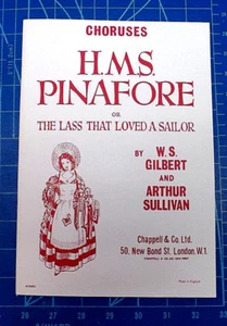 H.M.S. Pinafore Choruses (40890). Gilbert & Sullivan. Chappell & Co. London. - Picture 1 of 4