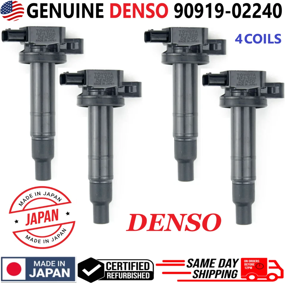 4x OEM DENSO Ignition Coil 90919-02240 for Toyota YARIS Prius XA XB Echo 1.5l