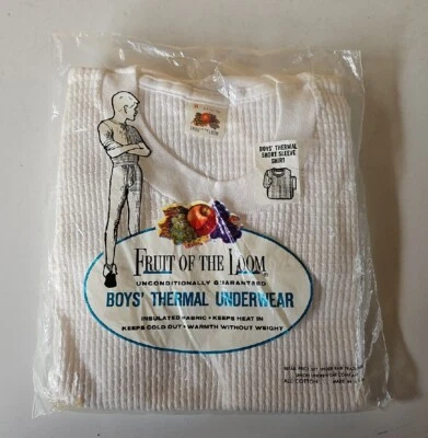 Vtg New In Package Fruit Of The Loom Boys YOUTH Thermal Short Sleeve Shirt Sz 8 - Image 1 of 4
