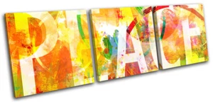 Quadro Stampa Pace Tipografia Astratta TREBLE CANVAS WALL ART - Foto 1 di 1