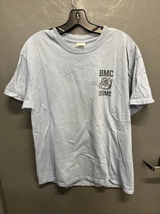 Blaues kurzärmliges Herren-T-Shirt BMC British Motor Corp. USMC Bulldogge Größe Large - Bild 1 von 4