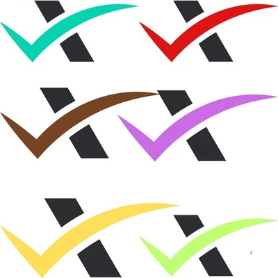 Check Mark X Symbol Patch Embroidered Iron On Sew On Trendy Badge Applique - Image 1 of 4