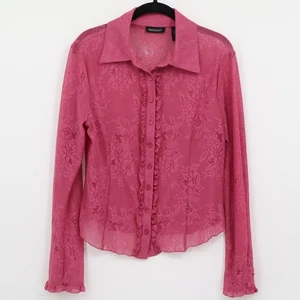 Ideology transparentes Spitzentop Damen groß rosa Western Boho Twee feminin romantisch - Bild 1 von 16
