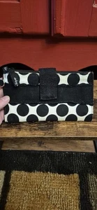 Thirty One Retro Metro Fold Up Wallet Black And White Polka Dot Print Cards Cash - Picture 1 of 3