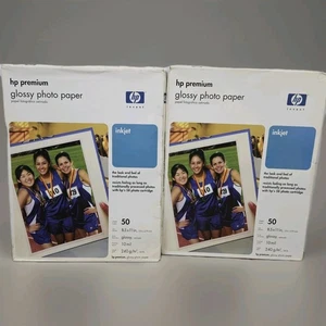 HP Premium Glossy Photo Paper 8.5"x 11" 50 Sheets C6979A Inkjet Printer LOT OF 2 - Picture 1 of 10