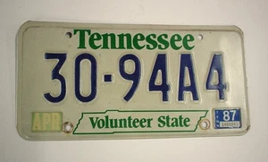 Old 1987 Tennessee License Plate 30-94A4 Embossed Lawrence County Volunteer - Picture 1 of 4