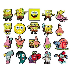 20 szt. SpongebobShoes Charms Chodaki do Croc JibbitzShoes Sandały Zrób to sam Śliczny wystrój ~ደ - Zdjęcie 1 z 8