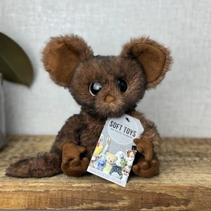 Jellycat Nocturne Bushbaby - Gorro pequeño marrón esponjoso Bushbaby ojos grandes raro 6" - Imagen 1 de 15