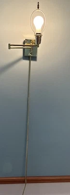 Lámpara de montaje en pared con brazo oscilante de latón macizo control táctil vintage 3 vías 52" Foto 1 de 4