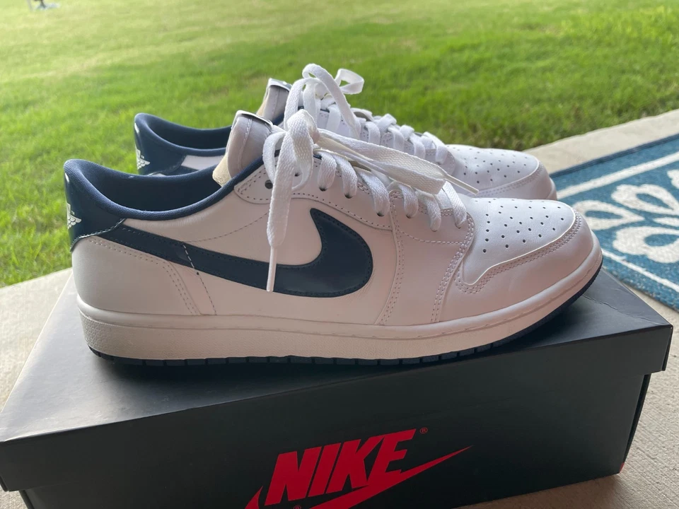 Nike Air Jordan 1 Retro Low OG 2015 talla 11 blanco/medianoche azul marino metálico Foto 1 de 4