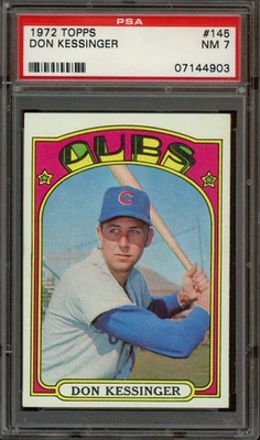 1972 Topps #145 Don Kessinger *PSA 7 (nuevo) *Chicago Cubs Foto 1 de 2