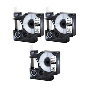 Etiqueta de vinilo 3PK 18443 negro sobre blanco 3/8 pulgadas para cinta DYMO Rhino PRO 1000 3000 - Imagen 1 de 12