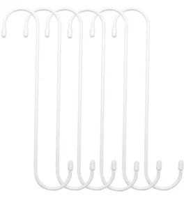 ESFUN 6 Pack 10 inch Extra Large S Hooks White Heavy Duty Plant Hanging Hooks... - Picture 1 of 8