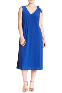 London Times 154167 Women's Tie Shoulder Midi Dress (Plus Size) Royal Sz. 20W US - Picture 1 of 2