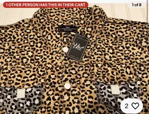 The Hideout Clothing Frosty Tropics Black Snow Leopard Denim Jacket MEDIUM NWT - Picture 1 of 6