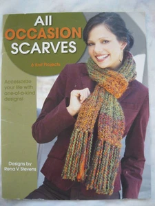 Leisure Arts 4586 ALL OCCASION SCARVES 6 knit patterns 12pg booklet 2006 - Picture 1 of 5