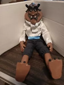 Figura de muñeca de la Bella y la Bestia bestia posable 12 pulgadas Disney usada sin capa - Imagen 1 de 12