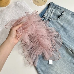 Y2k Ruffle Skirts Korean Style Butt Curtain Mesh Mini Skirts Matching Pants. - Picture 1 of 18