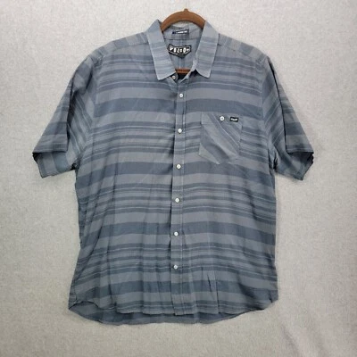 Volcom shirt mens large striped Button Down  Classic Fit vintage Y2K - Image 1 of 4