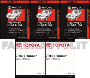 Nuevo Toyota 4Runner 2004 reparación manual conjunto de libros de servicio de tienda 4 corredores fabricante de equipos originales SR5 - Imagen 1 de 3