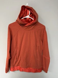 LULULEMON All Good Pullover Hood Size 6 Heathered Alarming Orange - Picture 1 of 11