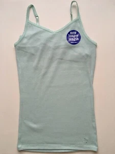 NWT Limited Too Solid Mint Green Longer Cami w adjust straps & built in bra 10 - Picture 1 of 2