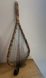 Bamboo Fishing Net 23” Vintage Rustic Cabin Wall Decor - Picture 1 of 4
