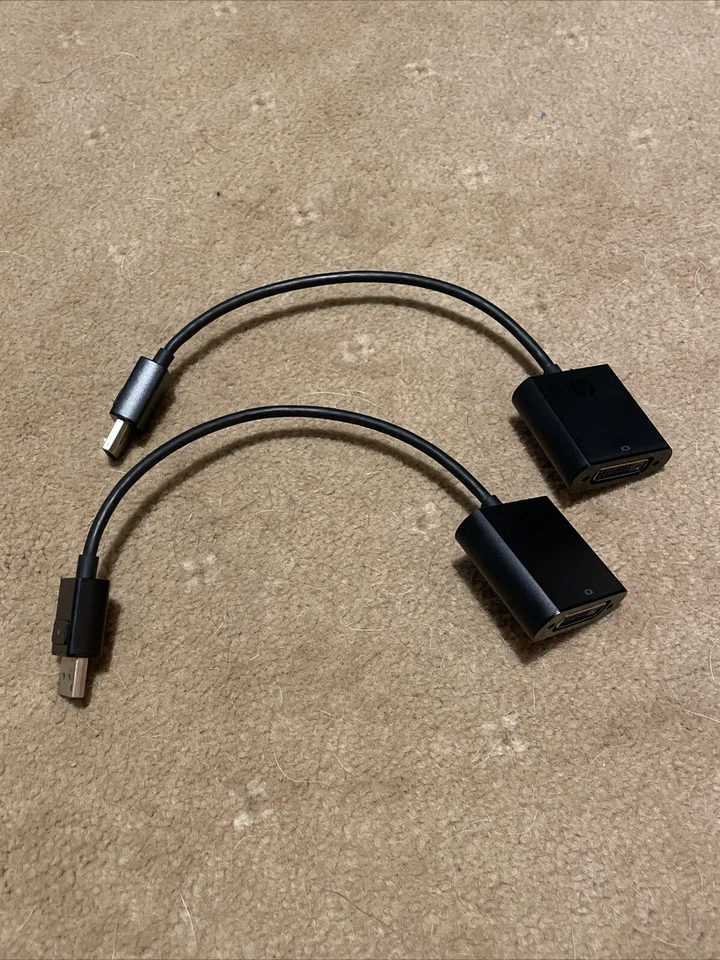 2x Genuine Original HP 752660-001 753744-001 DisplayPort Male to DVI-D Adapter - Image 1 of 4