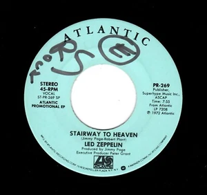 ROCK-LED ZEPPELIN-STAIRWAY TO HEAVEN/SAME FLIP-ATLANTIC 269-PROMO - Picture 1 of 2