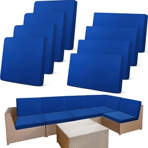 8 Pcs Stretch Patio Outdoor Cushion Covers Replacement for 4 Backrests and 4 Pat - Picture 1 of 12