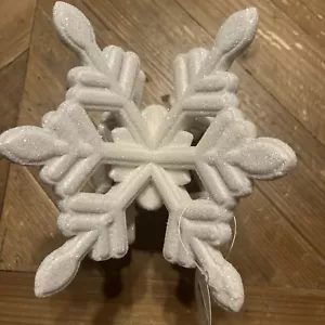 GANZ NEU Glitzer Schneeflocke 3-Docht Kerzenständer Halter Bath & Body Works - Bild 1 von 2