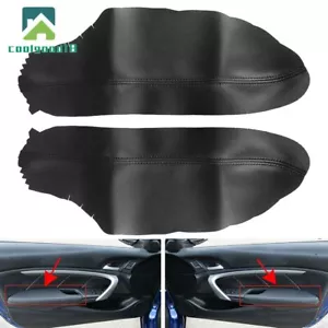 Leather Front Door Panels Armrest Cover For Honda Accord 2008-2012 Coupe Black - Foto 1 di 10