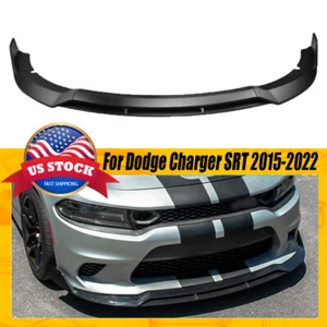 Kit divisor de labios parachoques delantero negro brillante para Dodge Charger SRT 2015-2023 estilo - Imagen 1 de 9