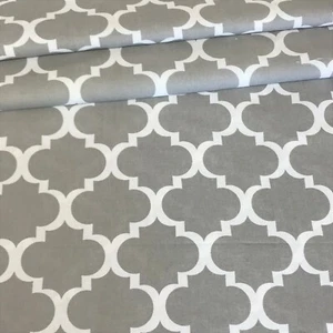 TESSUTO QUADRIFOGLIO GRIGIO 100% COTONE al metro - Foto 1 di 2