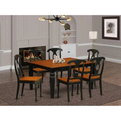 7  Pc  Dining  set  with  a  Kitchen  Table  and  6  Wood  Dining  Chairs ... - Image 1 of 4