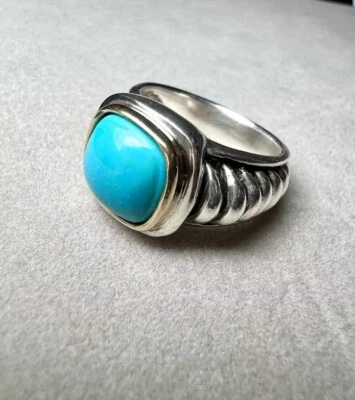 Anillo Cable Turquesa Joseph Esposito ESPO 925 y 14k Halo Talla 7.5 - Modelo RETIRADO Foto 1 de 4