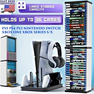 VIDEO GAME STORAGE TOWER ORGANIZER FOR PS5 PS4 PS3 NINTENDO SWITCH XBOX 36 DISCS - Picture 1 of 21